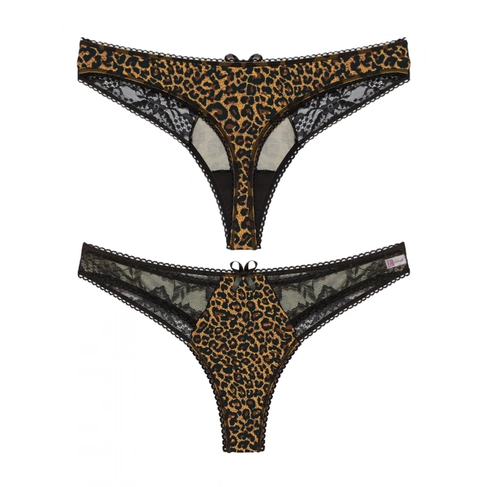 Büyük Beden Leopar Desenli Fantazi G String Bato Külot