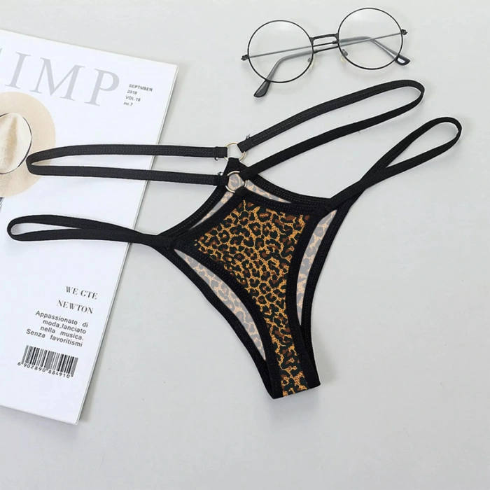  Büyük Beden Leopar Desenli Fantazi String Bato Külot