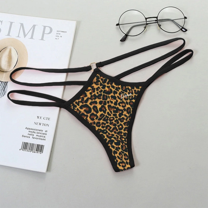 Büyük Beden Leopar Desenli Fantazi String Bato Külot