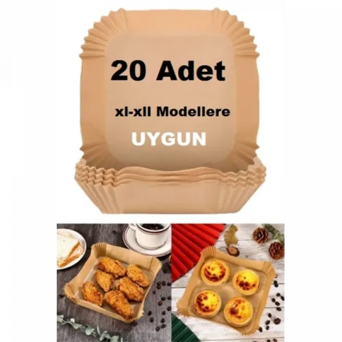 Büyük Boy Air Fryer Fritöz Pişirme Kağıdı 20 Adet
