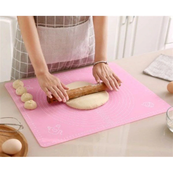 Büyük Boy Silikon Hamur Açma Matı 50x40 Cm Hamur Açma Matı Ölçekli