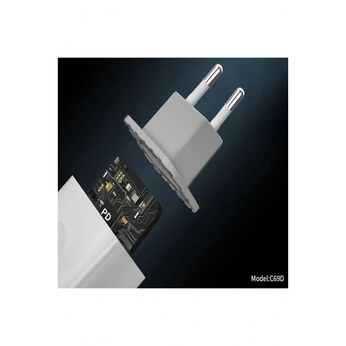 C69D 20W + 1M 18W DC15 Type-C to Type-C Kablolu PD Şarj Cihazı