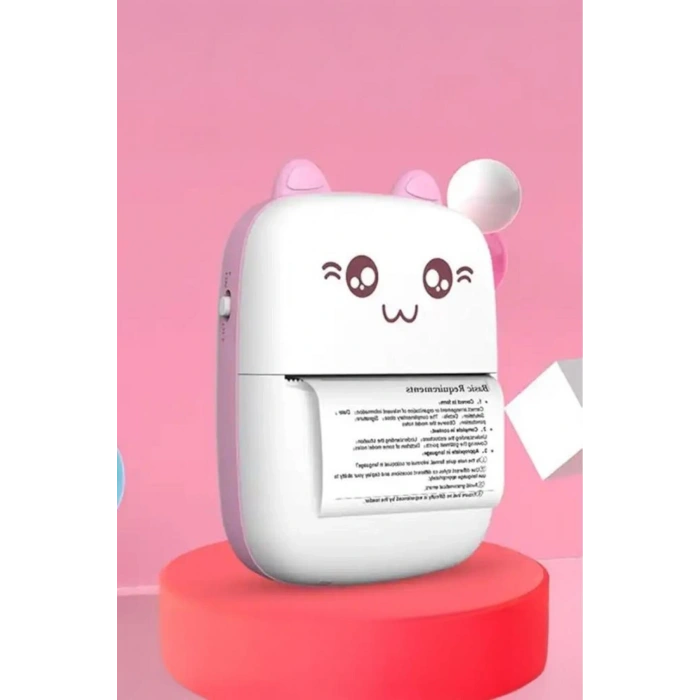 C9 Pembe Mini Yazıcı Taşınabilir Termal Yazıcı Kablosuz Bağlantı Ap Kontrol Cep Yazıcısı