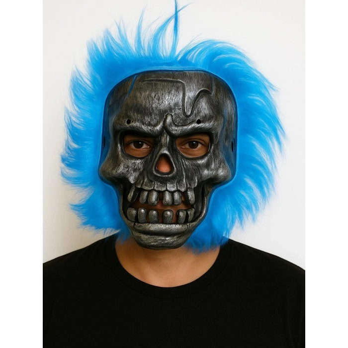 Cadılar Bayramı Lacivert Saçlı Maske