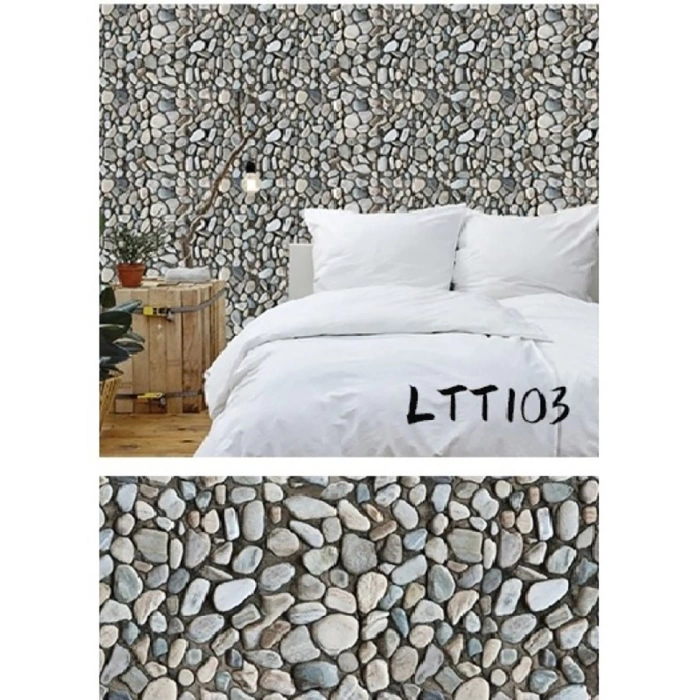 Çakıl Taşı Desenli Yapışkanlı Kaplama Kağıdı  Büyük Boy 3 Metre