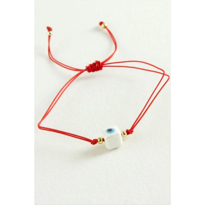 Cam Boncuk Makrome İp Bileklik