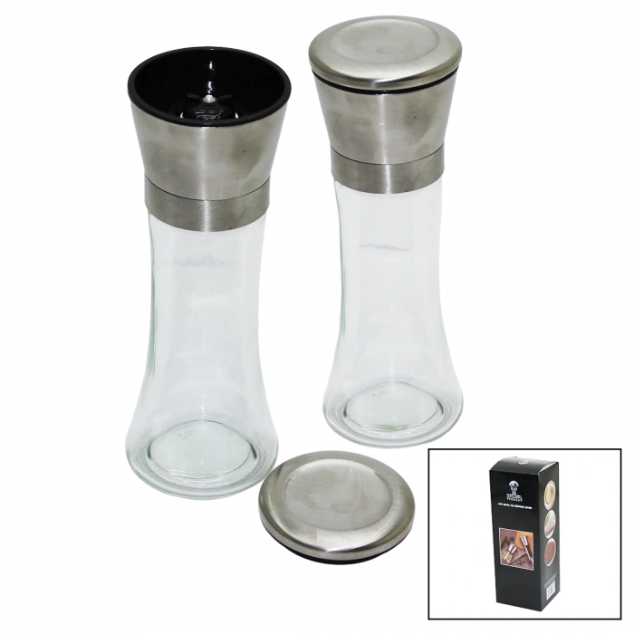 CAM HAZNELİ - METAL KAPAKLI BÜYÜK TUZ - BAHARAT ÖĞÜTÜCÜ (4887)