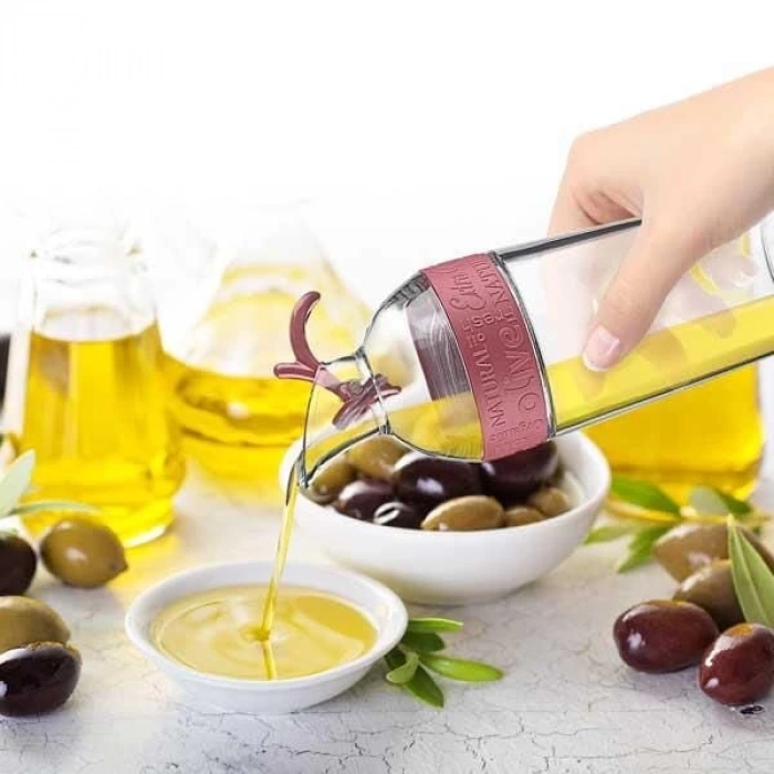 Cam Yağdanlık Fresh Ölçülü Yağ Şişesi Yağdanlık