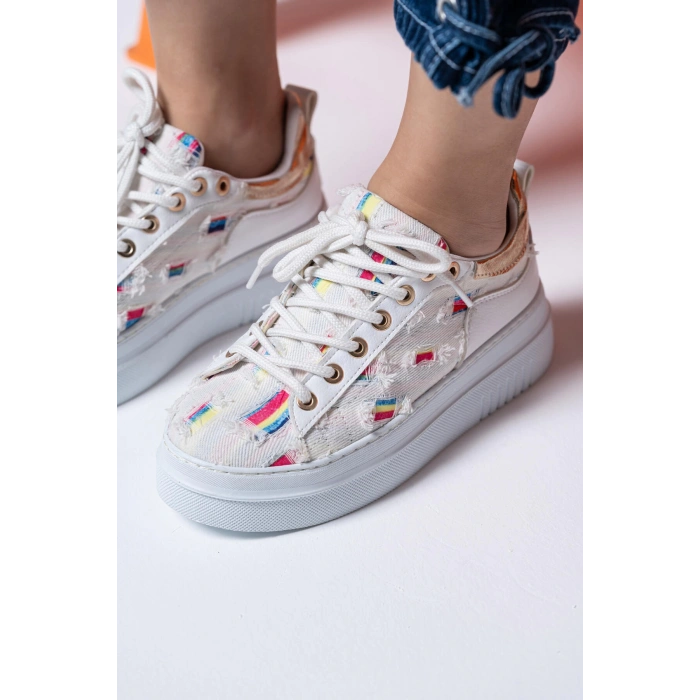 Candida Beyaz Kot Spor Ayakkabı