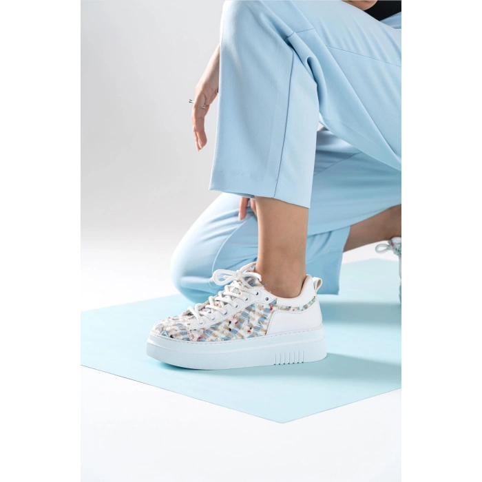 Candida Beyaz Mavi Spor Ayakkabı