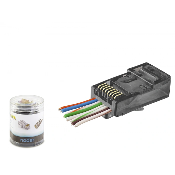 Cat6 Ez Rj45 Konnektör - 100 Adet Siyah / Özel Plastik Kutulu ND2402
