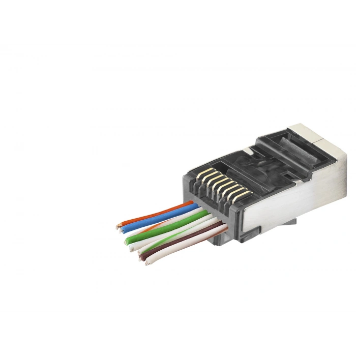 Cat6E Ez Rj45 Metal Konnektör 100 Adet Plastik Kutu - Siyah ND2418