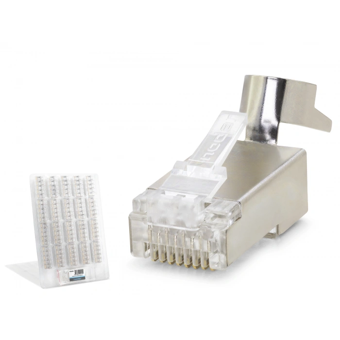 Cat7 Ez Rj45 Metal B Kalite Konnektör 100 Adet Plastik Kutu - Silver ND2425