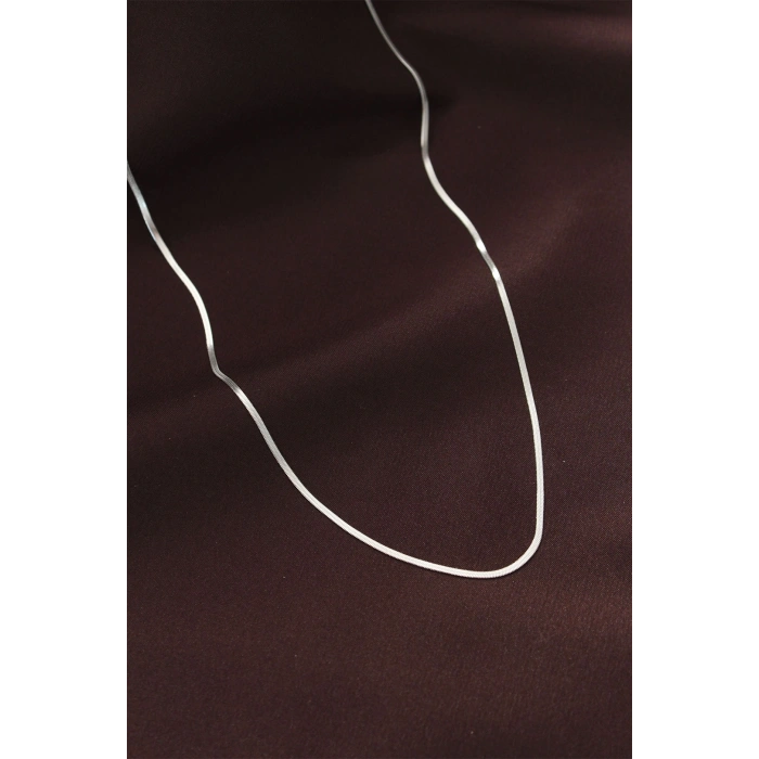 Çelik Gümüş Renk 60 cm İnce İtalyan Zincir Kolye - TJ-BKO6226