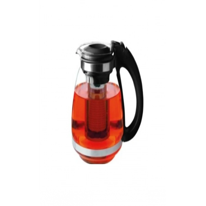 Çelik Süzgeçli Cam Çaycı Servis Demlik 1500 Ml. -7488