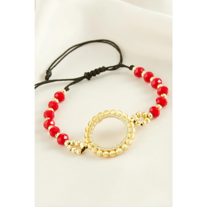 Çeyrek Altın Koyulabilir Kristal Taşlı Bileklik