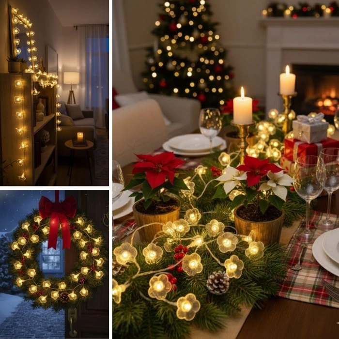 Çiçek Desenli 3.5 Metre USB LED Işık – 20 LED’li Dekoratif Ortam Aydınlatması (4887)