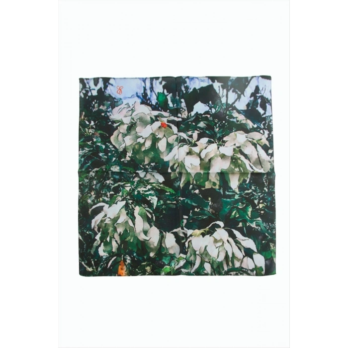 Çiçek Desenli Zr Şifon Fular 50*50 cm