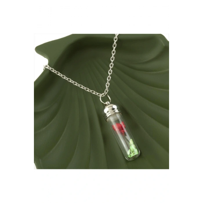 Çiçek Fanus Canlı Kolye