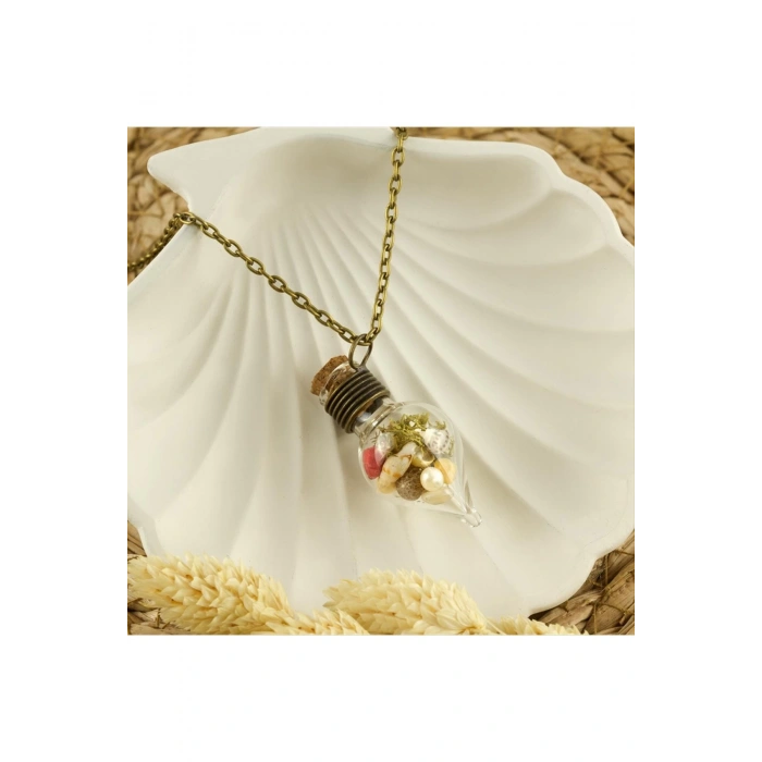 Çiçek Karışık Fanus Canlı Kolye