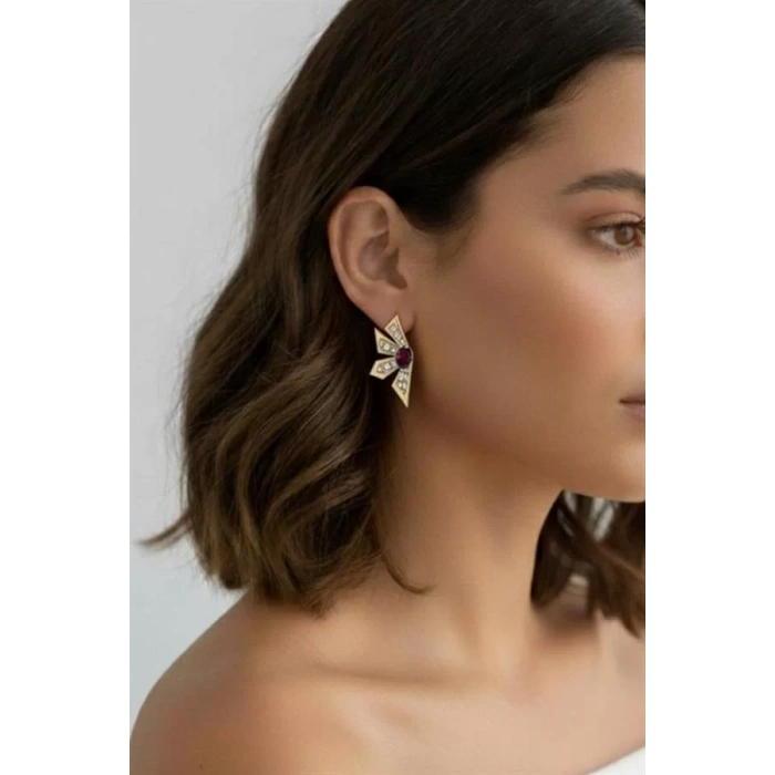 Çiçek Küpe - Pembe