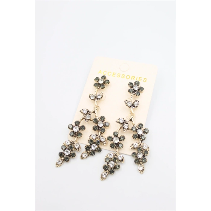 Çiçek Küpe - Siyah