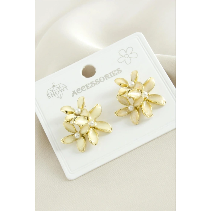 Çiçek Mineli Küpe