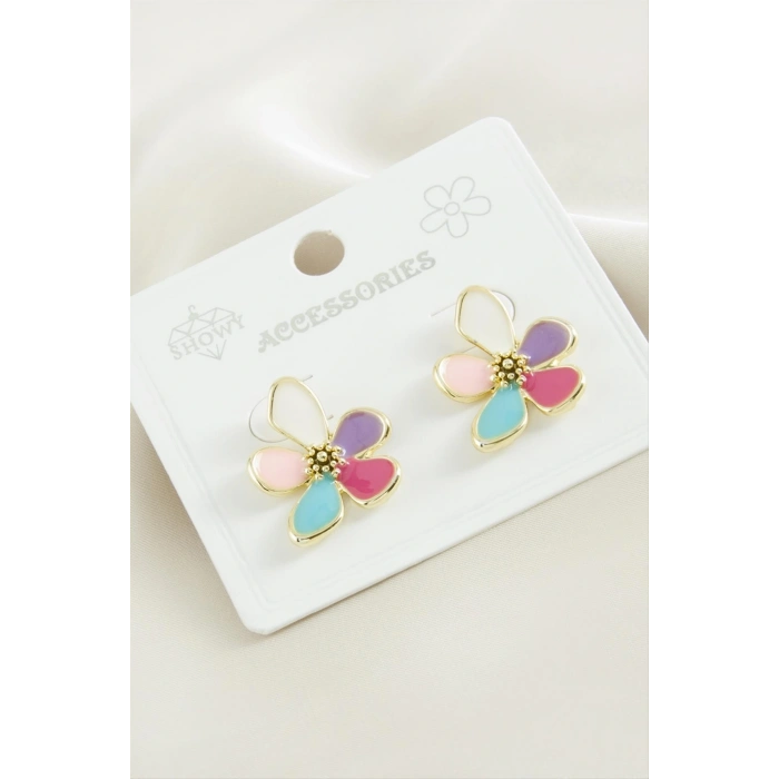 Çiçek Mineli Küpe