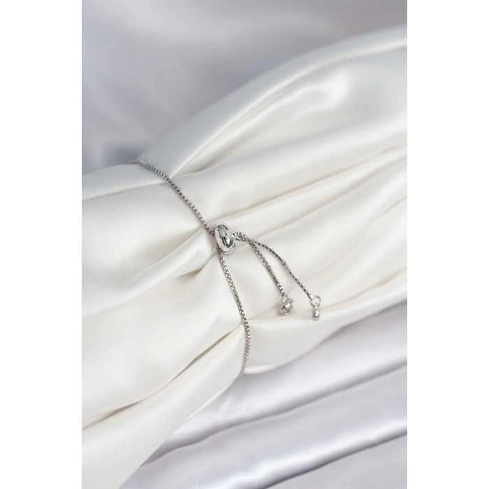 Çiçek Model Asansörlü Gümüş Renk Kadın Bileklik - TJ-BB8012