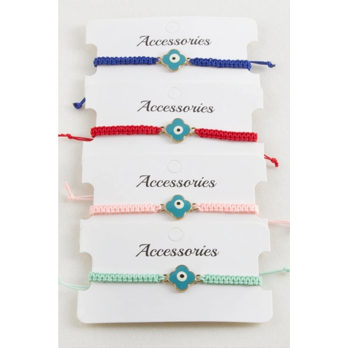 Çiçek Nazar Makrome Örgülü Bileklik