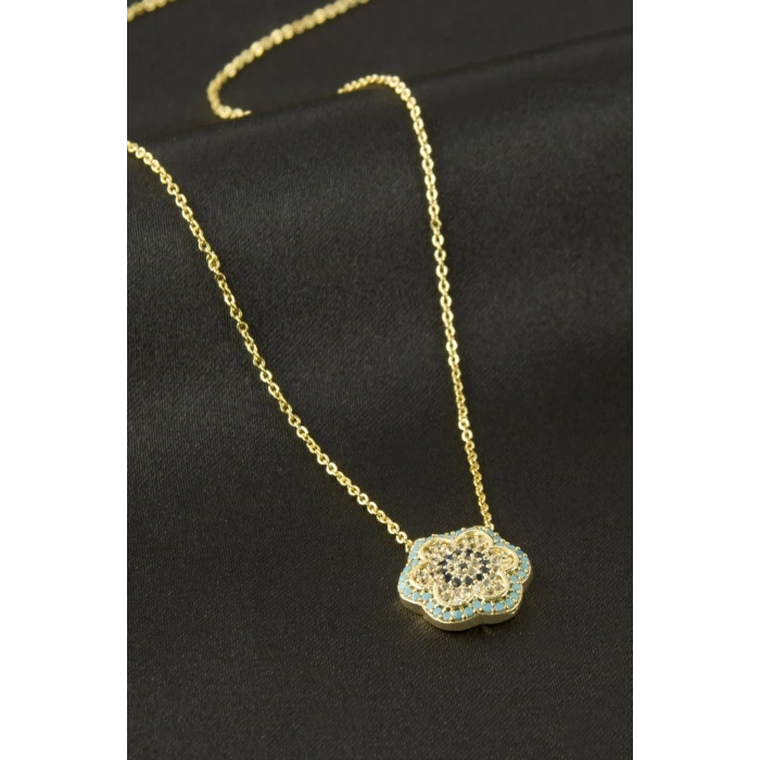 Çiçek Nazar Zirkon Taşlı Kolye