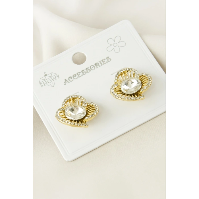 Çiçek Taşlı Küpe