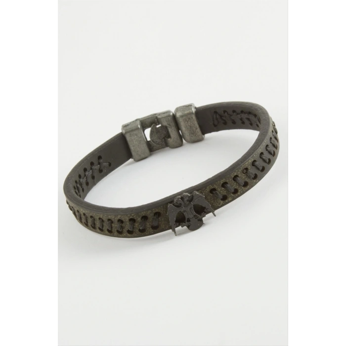 Çift Başlı Kartal Kaliteli Suni Deri Bileklik