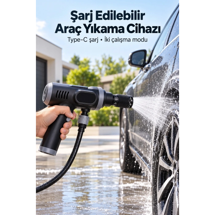Çift Çalışma Modlu Araç Yıkama Makinesi Şarj Edilebilir