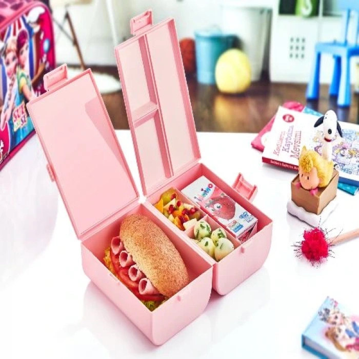 Çift Kapaklı Bölmeli Beslenme Kabı