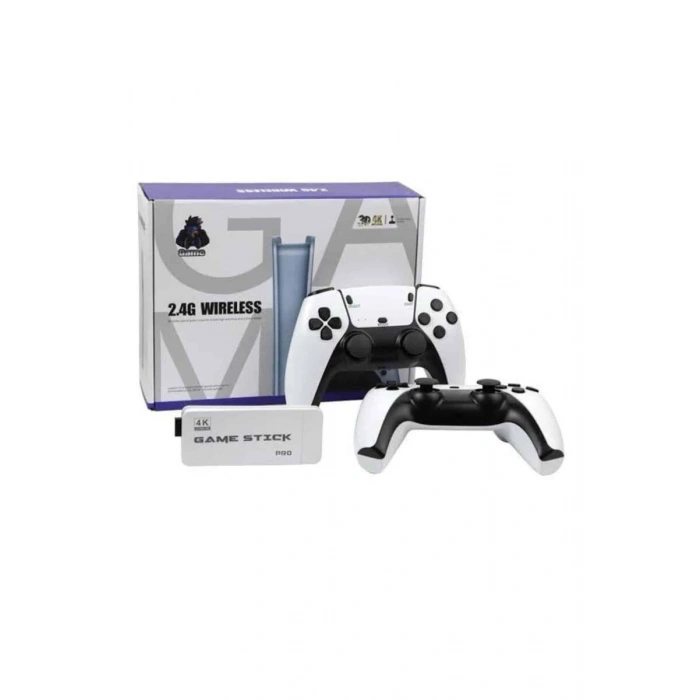 Çift Oyun Kollu 4k Hd Ekran Nostaljik 20.000 Oyunlu Beyaz Game Stick