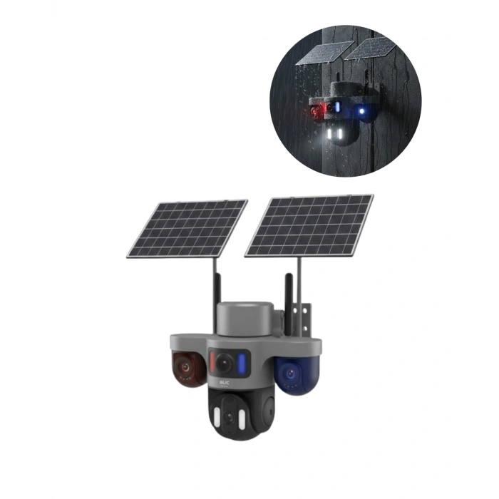 Çift Solar Panelli 4g Kablosuz Ip Güvenlik Kamerası 9mp Ve Hareket Takipli