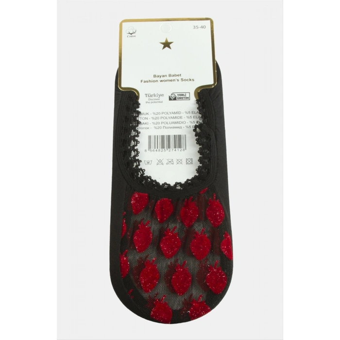 Çilek Dantel Babet Çorap