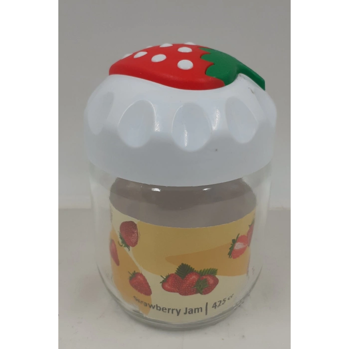 Çilek Desenli Kavanoz 1 Adet 425 Cc -CK425