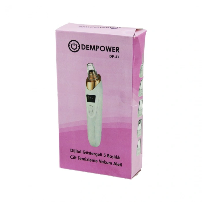 CİLT BAKIM ALETİ VAKUM AKNE- GÖZENEK- SİYAH NOKTA TEMİZLEME USB ŞARJ - 5BAŞLIK DİJİTAL G.- 3KADEME HIZ (4887)