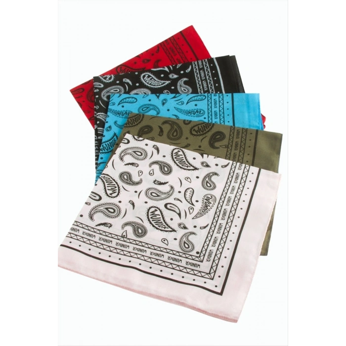 Çini Desenli Keten Bandana 50*50