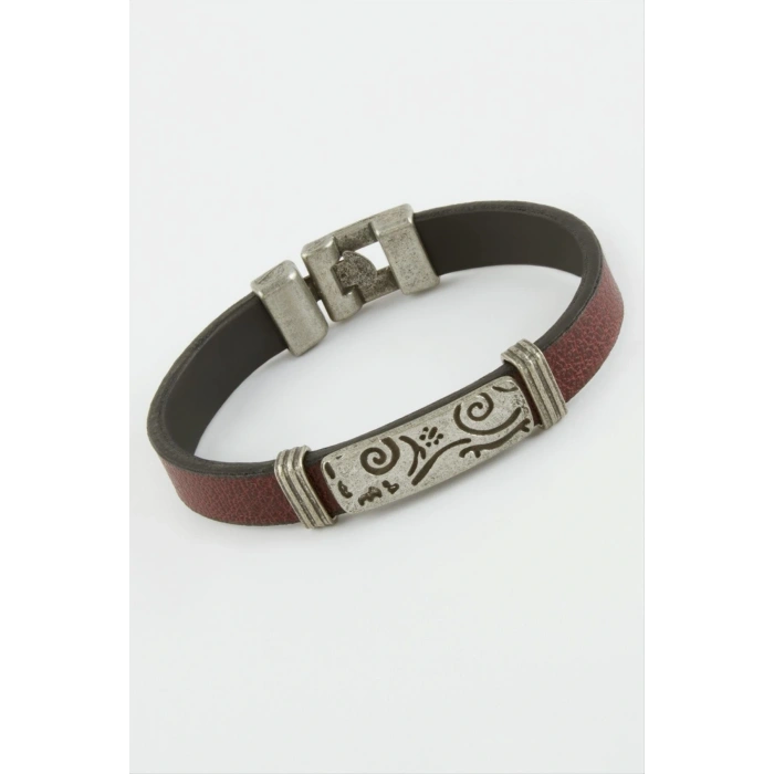 Çini Desenli Suni Deri Bileklik