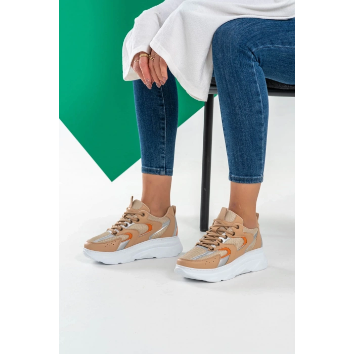 Cintia Nude Oranj Bağcıklı Spor Ayakkabı