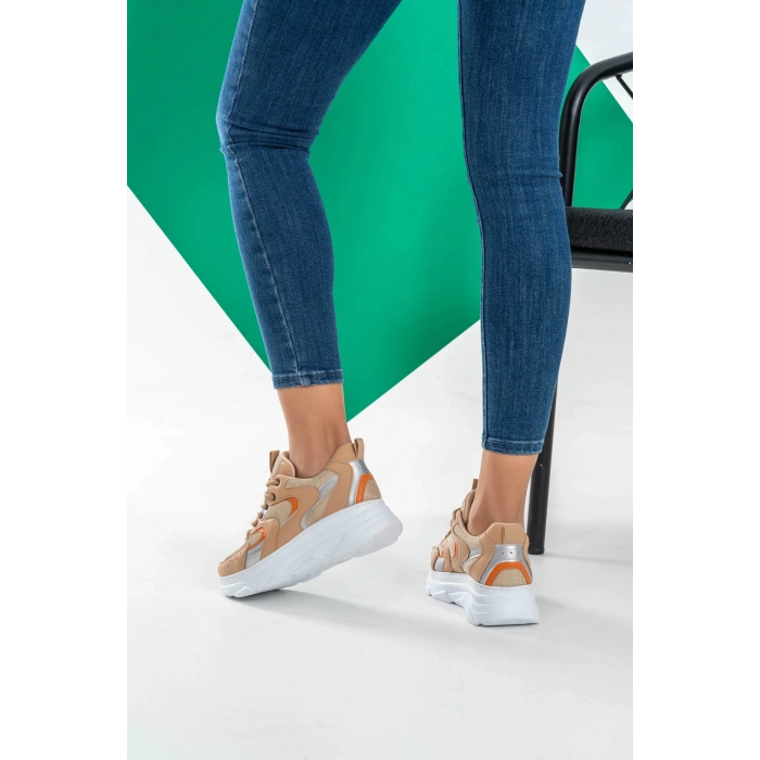 Cintia Nude Oranj Bağcıklı Spor Ayakkabı