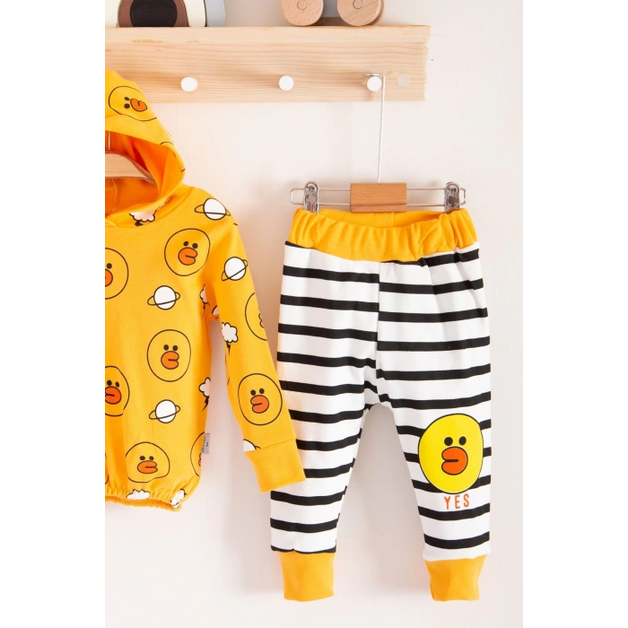 Civciv Desenli 2li % 100 Pamuk Erkek Bebek Takımı