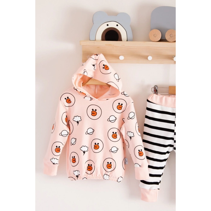 Civciv Desenli 2li % 100 Pamuk Kız Bebek Takımı