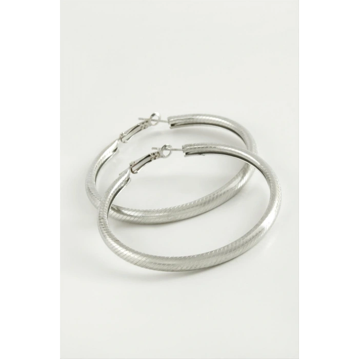 Çizgili Boru Halka Küpe 5,5 cm