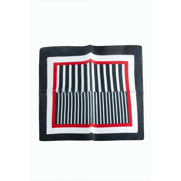 Çizgili Desenli Zr Şifon Fular 50*50 cm