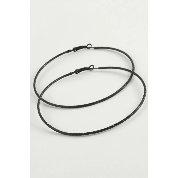 Çizgili Metal Halka Küpe 8-9-10 cm