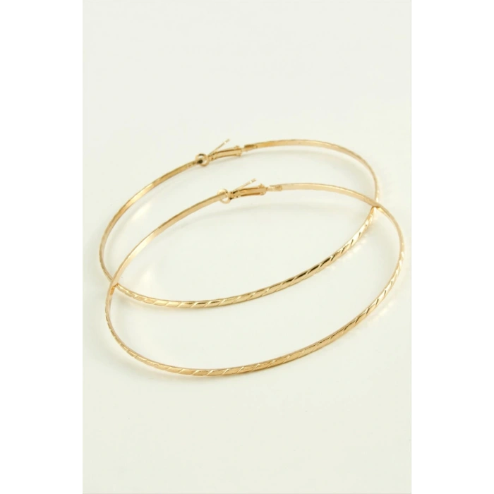 Çizgili Metal Halka Küpe 8-9-10 cm